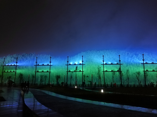 Projet d'éclairage de Wuyishan ip65 Led Flood Light 400w Rgbw Color Wall Washer Led Stage Building Garden Light