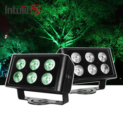 6x5w RGBW 4 en 1 LED Flood Light IP65 imperméable à l'eau Lumière de projecteur à plateau Spectacle en plein air Fond de scène DJ Disco Par Light