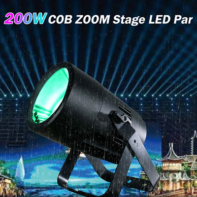 Zoom LED étanche à l'eau COB Par 200W RGBW 4in1 lumière haute luminosité pour mariage théâtre de l'église