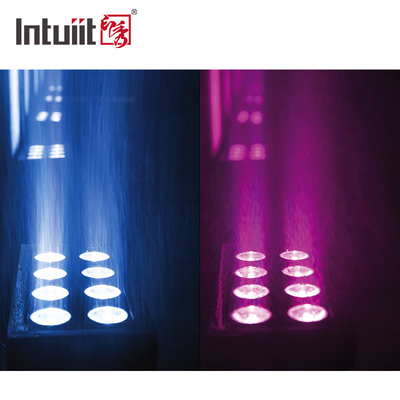 8*15W RGBW 4 en 1 alimenté par batterie LED Square Par Light Extérieur étanche à l'eau Lumière de scène DMX Contrôle DJ Disco Equipement d'éclairage