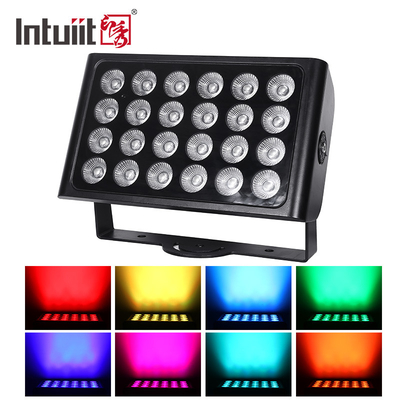 8X15W RGBW 4 en 1 projecteur LED imperméable à l'eau DMX Contrôle Plat projecteur arrière-plan Wall Wash Light Lumière de scène