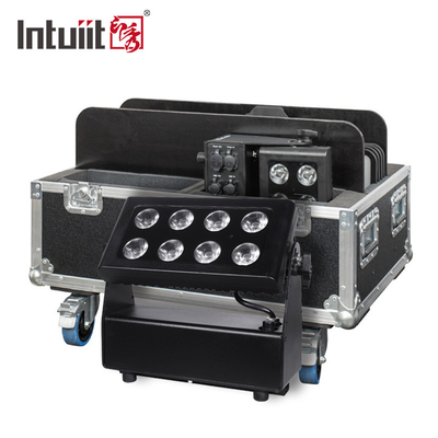 8X15W RGBW 4 en 1 projecteur LED imperméable à l'eau DMX Contrôle Plat projecteur arrière-plan Wall Wash Light Lumière de scène