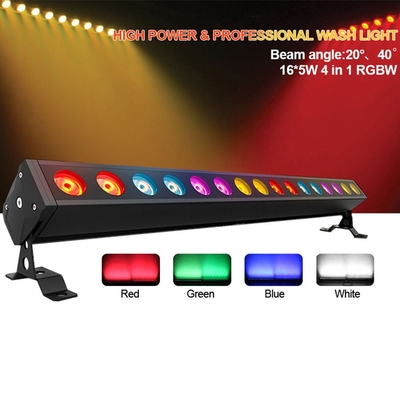 Éclairage extérieur étanche à l'eau IP65 Lumière LED pour lave-murs 16*5W DMX512 RGBW