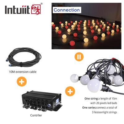 Éclairage des fêtes LED ampoule pixel LED Light imperméable à l'eau Dmx Rgbw Multi-Colour String Lumière de Noël ampoule à LED
