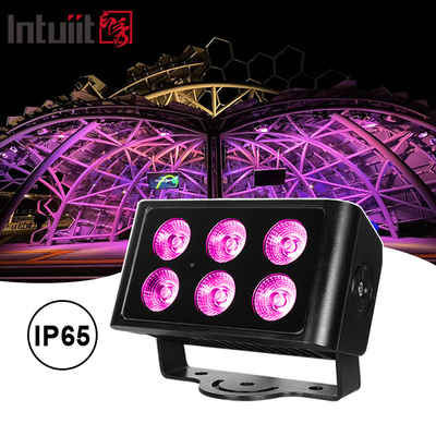 6x5W 4pcs LED Perles extérieures Carré IP65 imperméable à l'eau DMX Lumière de scène Lumière d'inondation RGBW 4 en 1