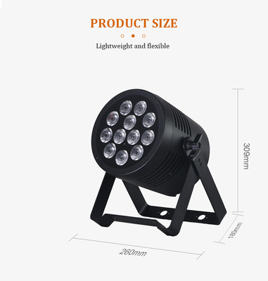 L'allumage d'aluminium RGBWA UV LED Par plat 12x20W éclairage DJ Par Cannes Dmx 512 Lumière de lavage éclairage de scène pour l'église
