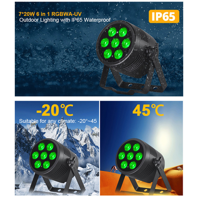 Lumière de scène LED Par RGBWA UV 6IN1 7x20w IP65 imperméable à l'eau Dmx LED Par