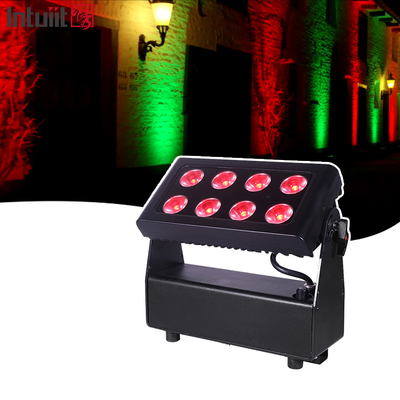 8X15W ville couleur lumière RGBW 4in1 IP54 étanche à l'eau lampe de lave-vaisselle murale pour DJ bar scène de concert en plein air batterie alimentée