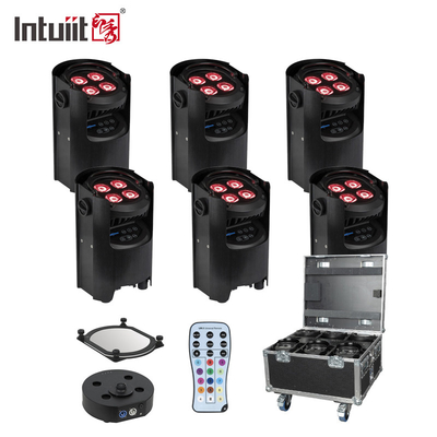 4x12W 4 en 1 RGBW Led Uplights Scène Par Fête batterie alimentée par câble Par Led Wedding Dj Uplights