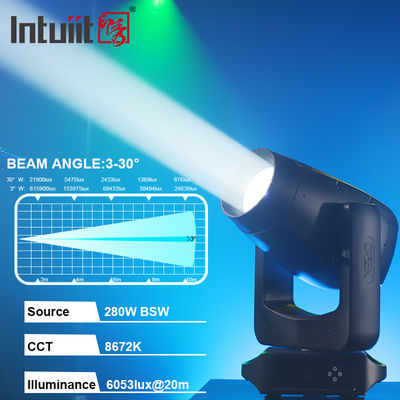 IP66 280w LED BSW Beam Spot Wash CMY tête mobile Sharpy Light Théâtre Événement