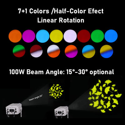 100W LED en rotation Logo publicitaire lumière extérieure IP65 imperméable à l'eau Proyecteur Gobo personnalisé