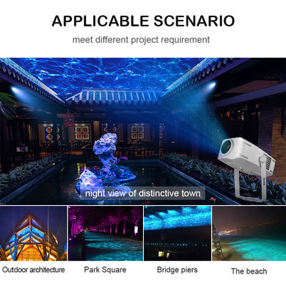 Projecteur LED extérieur étanche 100W, effet de scène à vagues d'eau, ondulation bleue dynamique, lumière Gobo, projecteurs