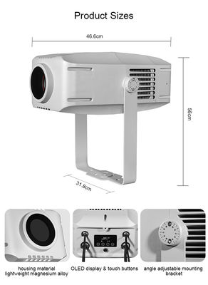 200W imperméable à l'eau Ip65 extérieur intérieur publicité personnalisée Gobo Led Zoom logo projecteur lumière