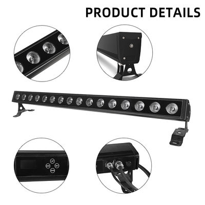 Projecteur mural LED 16*5W RVB DMX IP65 Boîtier en aluminium Éclairage de lavage mural extérieur étanche DMX512 Éclairage de bâtiment extérieur