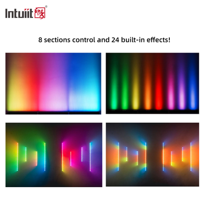Projecteur mural à LED, barre lumineuse, IP20, 24x2W RGBW 4en1, alimentation par batterie, contrôle intelligent et activation sonore