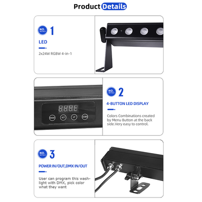 IP65 Lumière à LED à batterie 12pcsx2W Rgbw 4in1