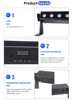 Projecteur mural LED Uplight, alimenté par batterie, DMX, RGBW, 12x2W, IP20, pour événements, soirées, mariages