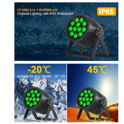 Par lampes 12X20W 6In1 RGBWA UV imperméable à l'eau extérieur DMX Par lumière lampes de scène