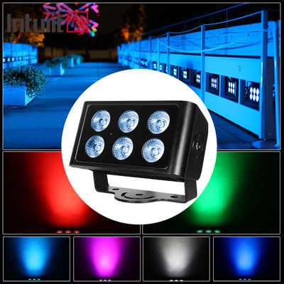 6x5W extérieur IP65 Carré DMX RGBW LED Flood Light Pour la façade du bâtiment LED Wall Washer Flood Light