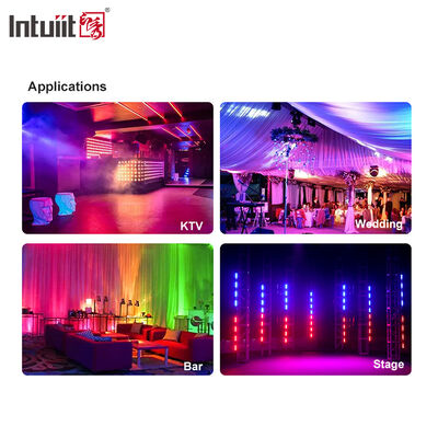 24x2W RGBW 4 en 1 LED Bar de lave-vaisselle linéaire à paroi DMX512 Lumière de lavage de scène activée par le son pour les bâtiments et les événements