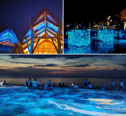 Proyecteur réaliste d'ondes d'eau de l'océan 400W Lumière à effet ondulatoire LED pour parc à thème en plein air Jardin décoration de scène