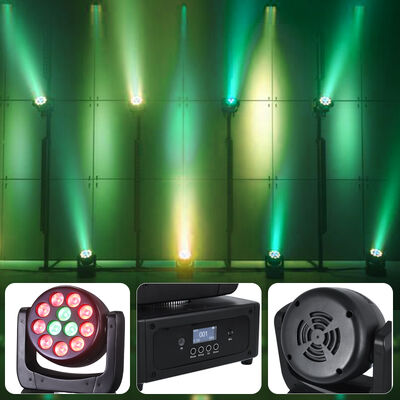 Vente à chaud 12pcs 8W RGBW 4in1 Mini LED Beam Wash Head Light DMX Contrôle du son Lampe de scène active pour le club de nuit KTV