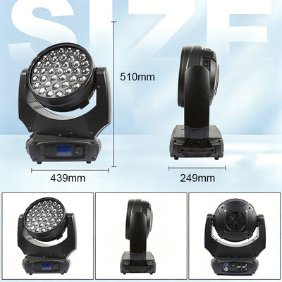 Professionnel 37x10W RGBW 4in1 LED Zoom Wash Head Light DMX512 Éclairage de scène pour DJ Événement Disco Événement de mariage