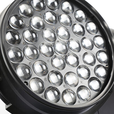Lampe de lavage professionnelle à tête mobile avec zoom LED 37x10W RGBW 4-en-1, éclairage de scène à grand œil d'abeille de 5 à 60 degrés pour les performances du stade de concert