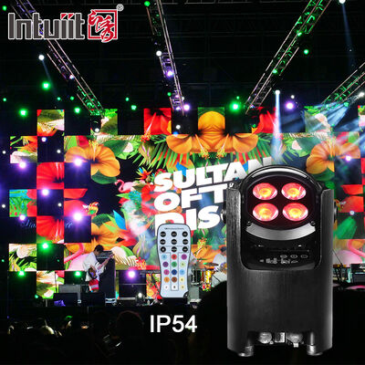 IP54 professionnel sans fil DMX batterie LED Par Light 4 * 12W RGBW 4 en 1 - télécommande de mariage