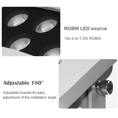 Professional 36W RGBW LED Landscape Flood Light IP65 Lumière d'arbre extérieure pour projet d'architecture de parc
