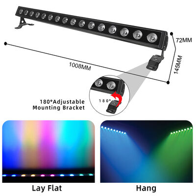 IP65 extérieur 16x5W RGBW 4 en 1 LED Lumière de barre de lave-vaisselle linéaire DMX512 Architecture de scène