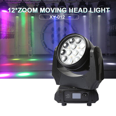 Vente à chaud Lumière de lavage de tête LED mobile 12x10W RGBW 4in1 DMX512 Lampette de teinture de scène professionnelle pour fête de mariage KTV