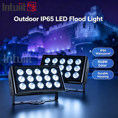 Projecteur LED extérieur 15x5W RGBW 4-en-1 IP65 — Étanche DMX512, Faisceau Large pour Éclairage de Jardin, Scène et Bâtiment