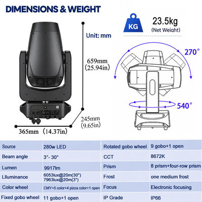280W LED BSW Moving Head  DMX Stage Lighting for bar Night Club Wedding Show