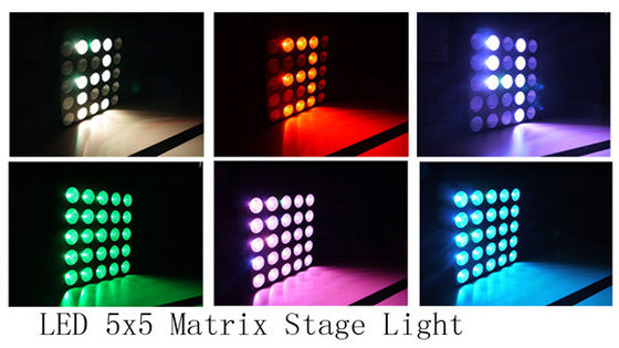 100V l'étape LED effectuent la lumière d'étape du point menée par couleur légère DMX du contrôle 25x10w RVB de pixel d'oeillère de Matrix 5x5 tri