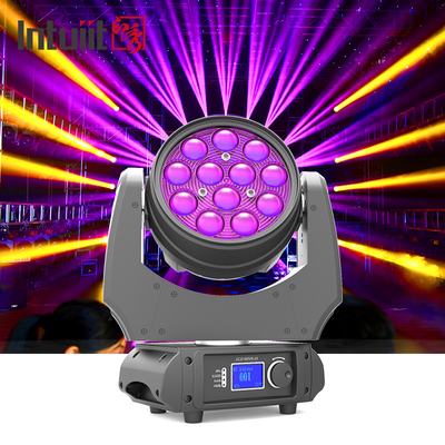 Lumière principale en mouvement mobile de la tête 12*10W RGBW 4 in-1 DMX LED du degré 5-60 de lavage grand-angulaire de bourdonnement