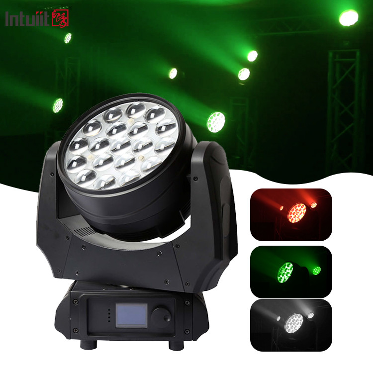 Zoom Lumière de lavage à LED mobile 19x10w 4 en 1 Gobo Projecteur Rgbw phare Éclairage de scène de fête Effets de lumière de scène Bar Night Club Disco