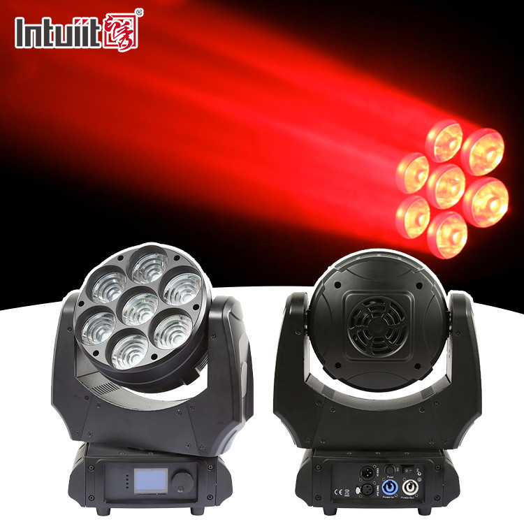 Lumière de tête mobile à LED 7x40w RGBW 4in1 Faisceau Sharpy Avec Zoom Laver Éclairage de scène DJ Lumières