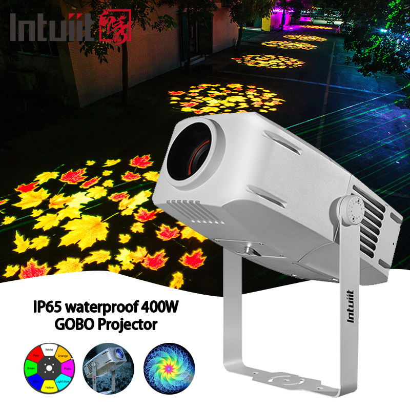 Lampe de projection d'image publicitaire à rotation imperméable à l'eau IP65 extérieure personnalisée de 400 W Proyecteur de logo de magasin Gobo
