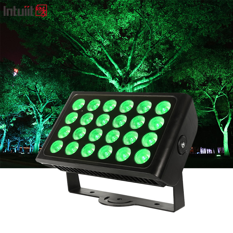 Éclairage LED résistant à l'eau 24pcs 160w RGBW 4 en 1 Ville Couleur Lumière 24*10w Extérieur LED Wall Washer Lampes de scène