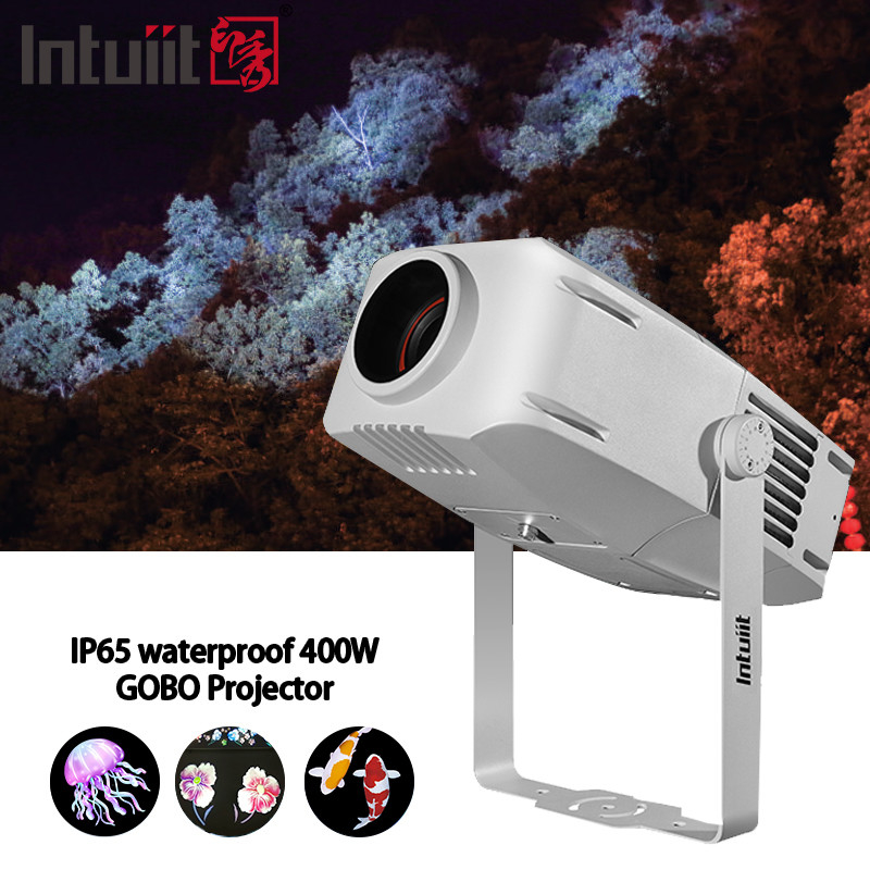 Logo personnalisé Lumières de façade extérieures IP65 imperméable à l'eau 200W Led RGBW Rotation Gobo Projecteur Gobo Lumière