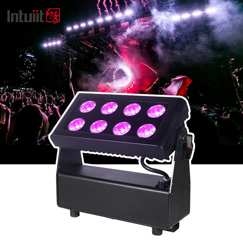 8X15W RGBW 4 en 1 LED Uplights Lumières de scène alimentées par batterie DJ Lumières à distance et DMX