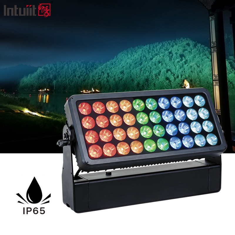 40x10W RGBW étanche à l'eau Lumière de lavage des murs de bâtiment Led Flood Light IP65 Ville Couleur Lumières de scène pour l'église