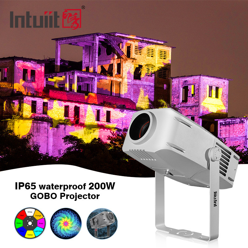 Éclairage de projection de projecteur de 200W professionnel pour l'extérieur imperméable à l'eau IP65 LED Rotary Gobo Logo Publicité