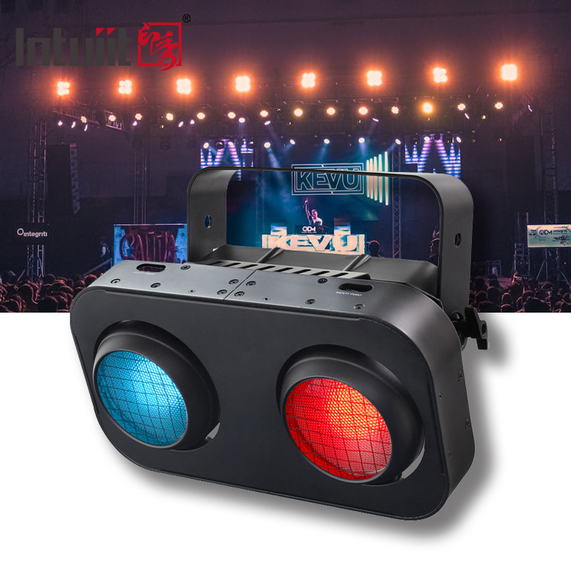 2 yeux Ambre blanc chaud / RGB Cob Par Blinder 2x90w Lampe du public à LED lampe de scène