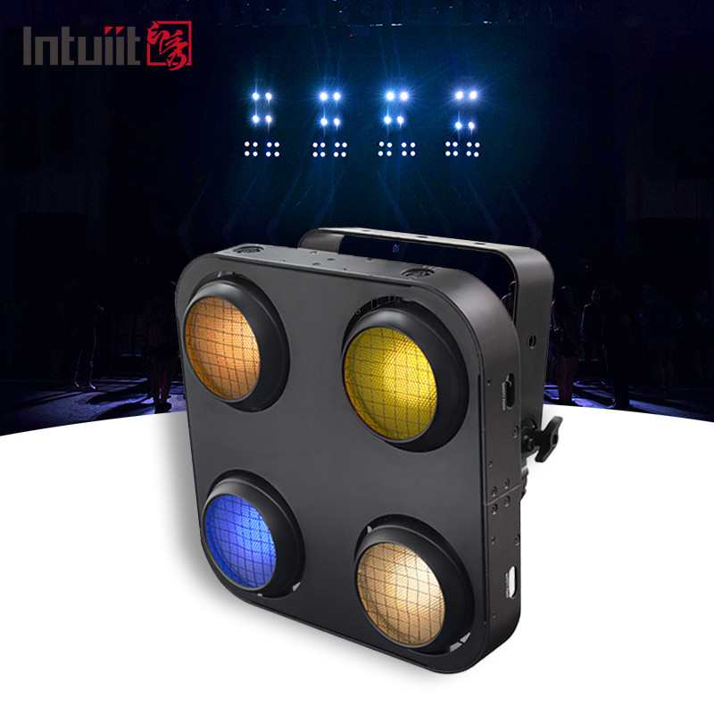 Ip65 4x90w Ambre + Blanc chaud RGB Led Cob Audience Blinder Lumière extérieure imperméable à l'eau 4 yeux