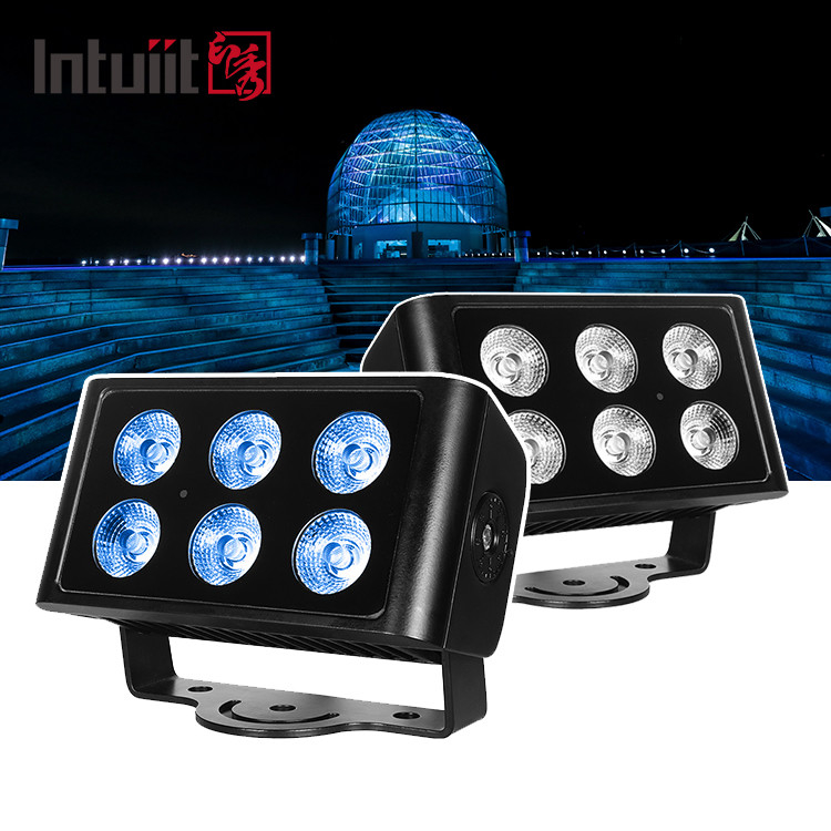 DMX512 6x5W RGBW 4in1 IP65 DJ étanche pour les mariages Scène de ville Laveuse murale extérieure LED Laveuse