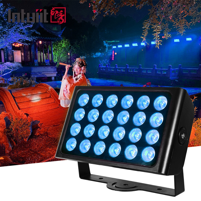 IP65 résistant à l'eau Couleur de la ville DMX512 24x10w RGBW Extérieur Led Wall Washer Flood Light