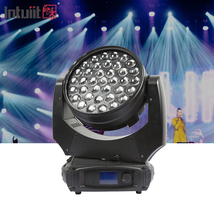Led lavage 37pcs 10w rgbw zoom 37x10 led tête mobile zoom lavage tête mobile éclairage de scène événement DJ disco