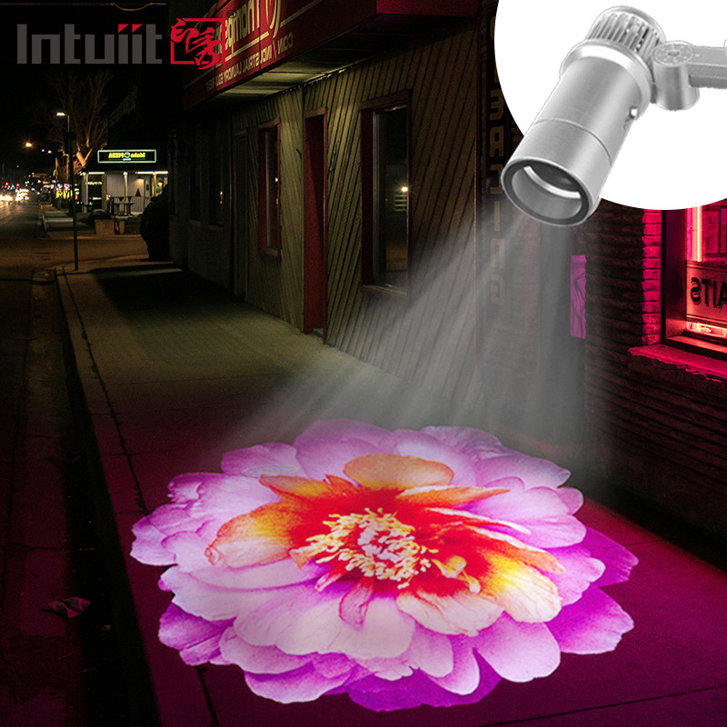 Lumière de projection d'image LED personnalisée HD 60W Gobo Logo Proyecteur intérieur extérieur Ip65 imperméable à l'eau rotatif publicitaire